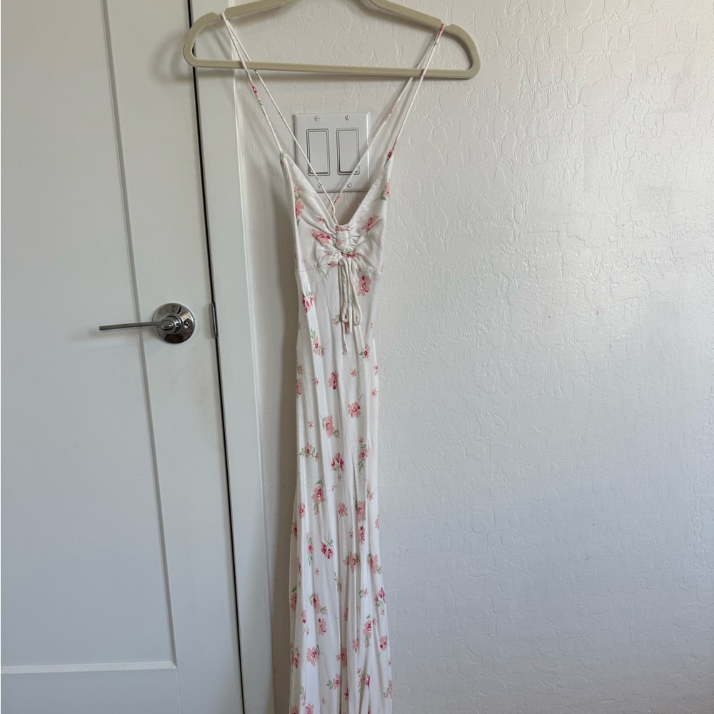 Zara White Floral Maxi Dress